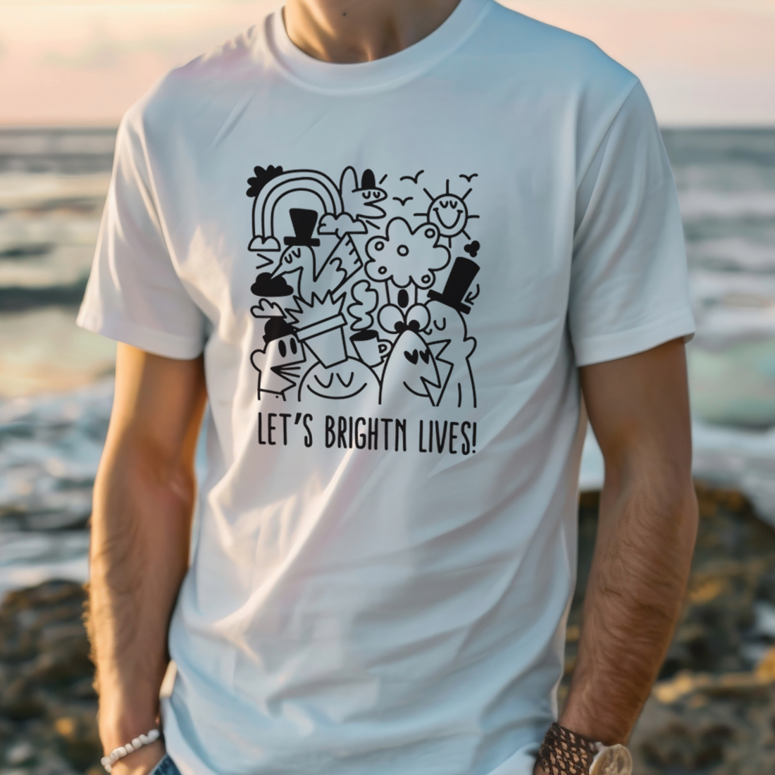 "let's brightn lives" essential tee