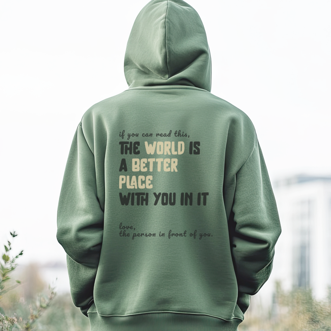 "you are enough" inspirational hoodie